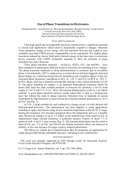 Topic: Use of Phase Transitions in Electronics