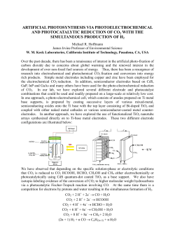 Artificial Photosynthesis via Photoelectrochemical and Photocatalytic Reduction of CO 2 with the Simultaneous Production of H 2