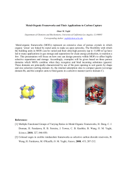 Metal-Organic Frameworks and Their Applications to Carbon Capture