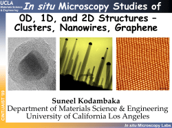 In situ Microscopy Studies of 0D, 1D, and 2D Structures Small Clusters, Nanowires, and Graphene
