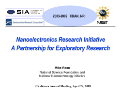 Nanoelectronics Research Initiative: A Partnership for Exploratory Research