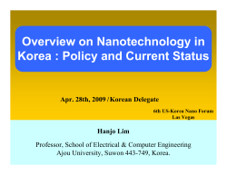 Overview on Nanotechnology in Korea : Policy and Current Status