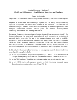 Topic: In situ Microscopy Studies of 0D, 1D, and 2D Structures Small Clusters, Nanowires, and Graphene