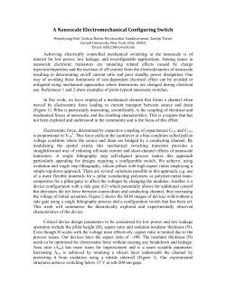 Topic: A Nanoscale Electromechanical Configuring Switch