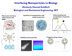 Interfacing Nanoparticles to Biological Systems