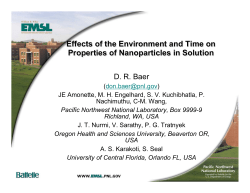 Effects of the Environment and Time on Properties of Nanoparticles