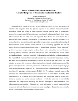 Focal Adhesion Mechanotransduction: Cellular Response to Nanoscale Mechanical Factors