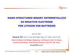 Nano-Structured Binary Intermetallics as Negative Electrode for Lithium Ion Batteries