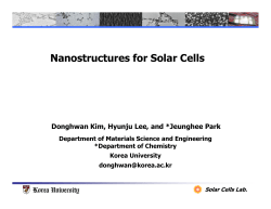 Nanostructure for Solar Cells