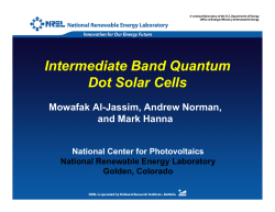 Intermediate band quantum dot solar cells