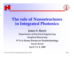 The role of Nanostructures in Integrated Photonics