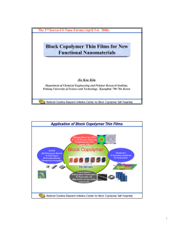 Block Coplymer Thin Films : Nanotemplates for New Functional Nanomaterials