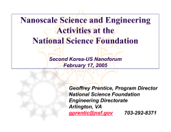 NSF Nanoscale Science and Engineering Activities