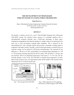 Topic: The Development of MEMS-based Time-of-Flight Scanning Force Microscopy