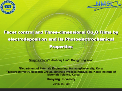 Facet control and Three-dimensional Cuprous Oxide (Cu2O) film by electrodeposition and its photoelectrochemical properties