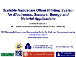 Scalable Nanoscale Offset Printing System for Electronics, Sensors, Energy and Material Applications
