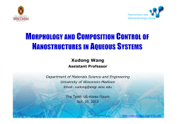Morphology and Composition Control of Nanostructures in Aqueous Systems