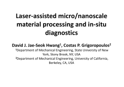 Laser-Assisted Micro/Nanoscale Material Processing and in-situ Diagnostics