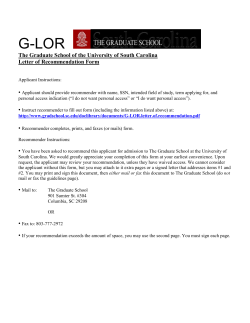 Letter of Recommendation (G-LOR)