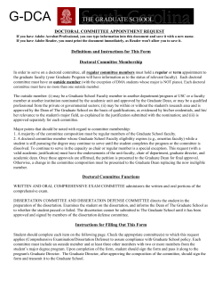 Doctoral Committee Appointment Request (G-DCA)