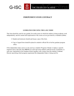 Independent Study Contract (G-ISC)