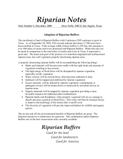 Riparian Notes 1: Adoption of Riparian Buffers