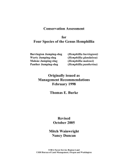 Management Recommendations, Mollusk Documents