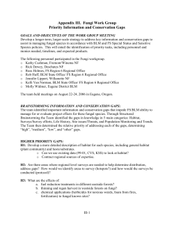 Appendix 3 - Fungi Work Group Priority Information and Conservation Gaps