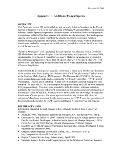 Appendix 2 - Additional Fungal Species