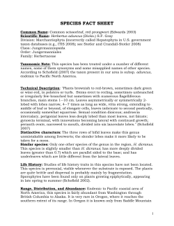 Species Fact Sheet - 2009