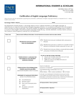 English Language Proficiency Form