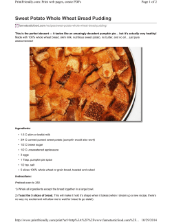 Sweet Potato Whole Wheat Bread Pudding