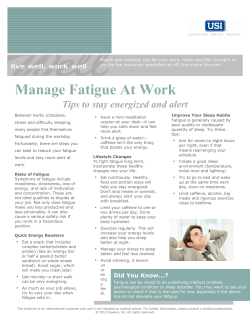 Manage Fatigue at Work