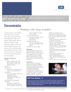 Dealing with Sleep Troubles