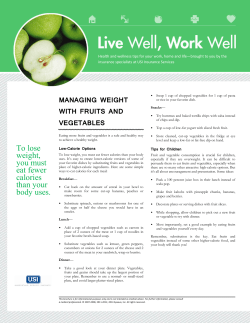 Managing Weight with Fruits and Vegetables