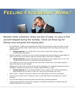 Feeling Fatigued at Work