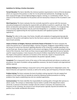 Guidelines for Writing a Position Description