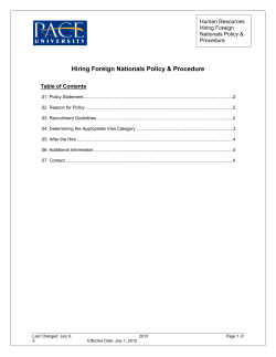 Hiring Foreign Nationals Policy