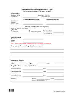Salary Increase/Payment Authorization Form