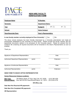 New Hire Faculty Verification Form