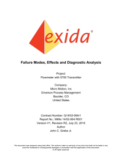 FMEDA Report 5700 Transmitter