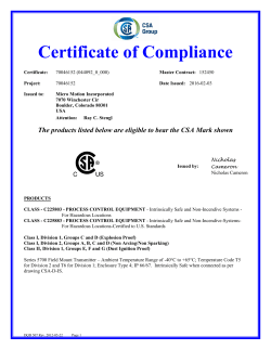 CSA 5700 Certificate 2728144
