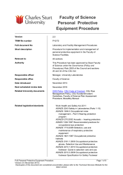 Personal Protective Equipment Procedure 2013