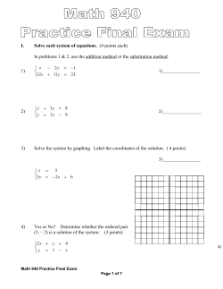 Math 940 Final Review