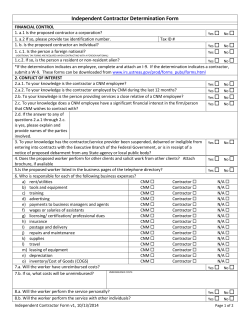 Independent Contractor Determination Form