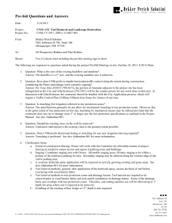 Pre-Bid Questions and Answers