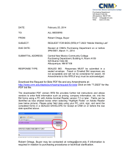 Notice of Invitation for Bid