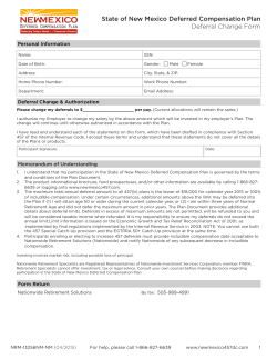 Deferred Compensation Change Form (457 plan)