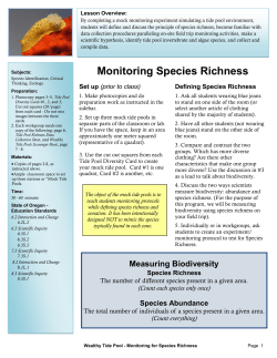 Monitoring Species Richness