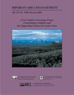 TR 1737-16: A User Guide to Assessing Proper Functioning Condition and the Supporting Science for Lentic Areas (1999, Revised 2003)